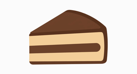 Delicious Chocolate Layer Cake Slice: A Sweet Treat Illustration