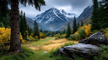 The Glenn Highway curves through Alaskaa??s Matanuska Valley, surrounded by a riot of autumn colors