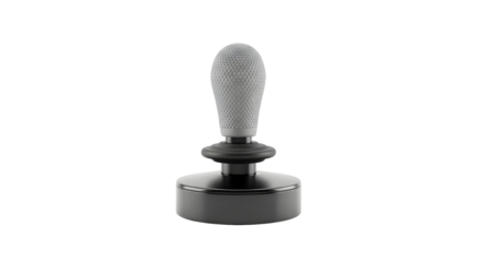 Vintage arcade game controller joystick, a plain and simple object isolated on a clean white background without shadows or text