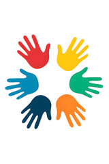 Obraz premium Diverse Hands United in Circle