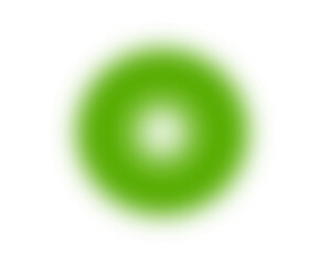 Glowing green orb with bright white center isolated on transparent background