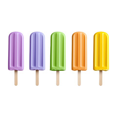 Colorful Frozen Treats on Sticks Perfect for Summer Enjoyment