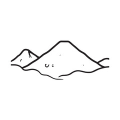 Black and White Mountain Illustration Image in Minimalist Line Art Style, Clean and Elegant Design
