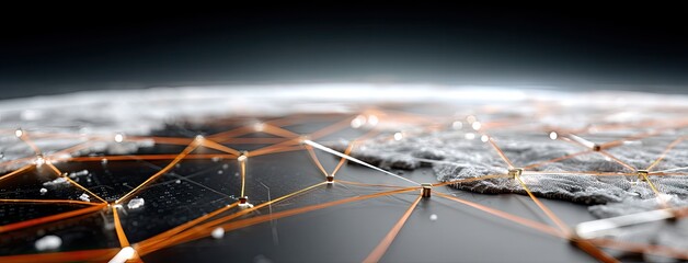 Connecting networks across the globe with intricate designs showcasing technology and innovation in a dark atmosphere