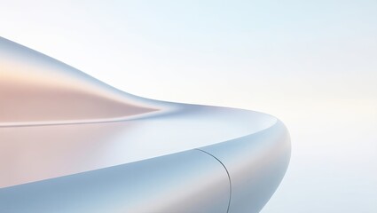 A smooth, flowing, and polished design element, showcasing soft pastel hues,  highlights the curves and lines of a futuristic form.