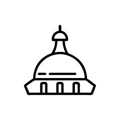 Minimal abstract dome building emblem architecture vector illustration with white background