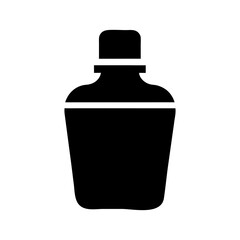 Silhouette mouthwash bottle icon minimal clean oral hygiene vector design with white background