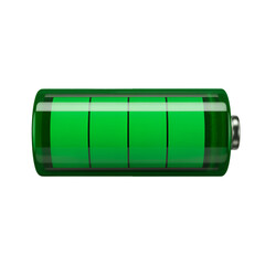 green battery isolated on white background