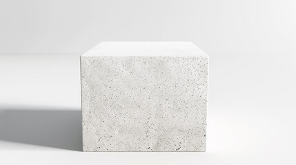 Yoga Block with Realistic Texture on White Background.
