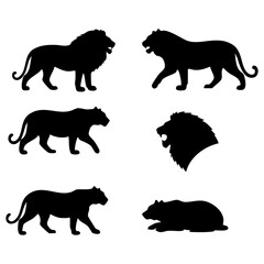 Majestic Lions and Wild Cats A Collection of Silhouettes