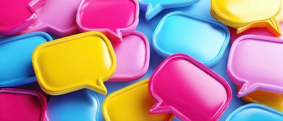 The vibrant collection of colorful speech bubbles for communication and expression.
