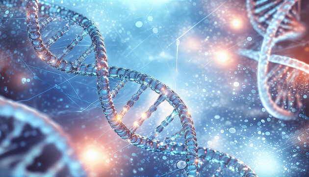 Modular dna strands with glass and light particles
