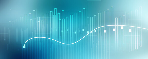 2d illustration Stock market online business concept. business Graph 
