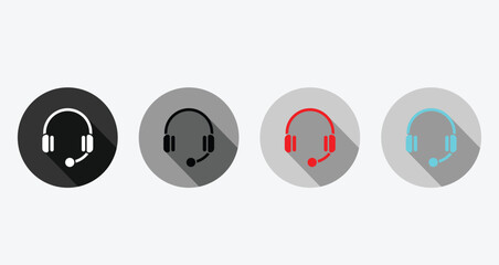 Customer service icon. Contact support agent button. Support headset icon vector.