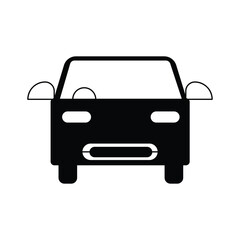 Passenger car. Vector icon isolated on white background