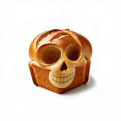 Día de los Muertos Decoration - Traditional Pan de Muerto with Sugar Skull Decoration Template
