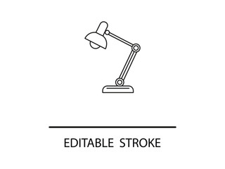 Sleek adjustable desk lamp illustration with editable stroke for modern designs and creative projects offers a touch of simplicity.