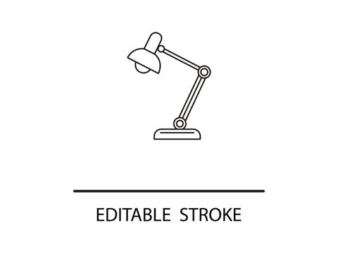 Sleek adjustable desk lamp illustration with editable stroke for modern designs and creative projects offers a touch of simplicity.