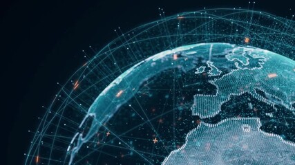 Communication technology global world network. Digital Data transfer Modern Business and Technology Concept - Powered by Adobe
