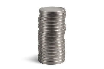 stack of coins isolated on white