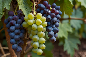 red grapes on vine