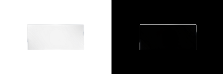 The black PNG rectangles overlay a tech screen mockup, effectively showcasing a transparent image within the design