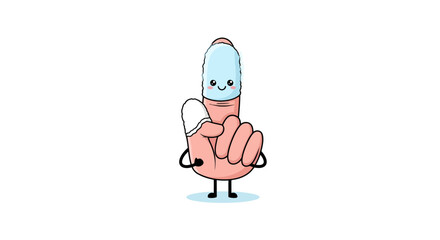 Fototapeta premium Adorable cartoon hand character with bandages promoting health and safety awareness