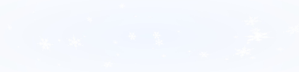Snowflakes falling on a blue background, providing a Winter snow overlay PNG with a transparent background for design
