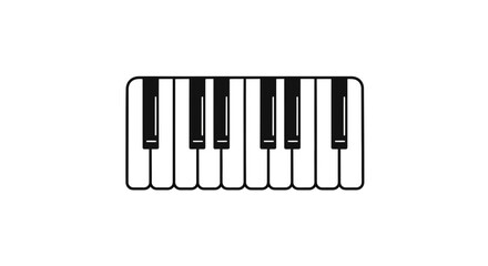 Fototapeta premium Minimalist piano keyboard design illustration for digital music creation and education