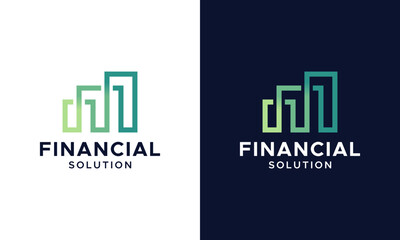 Financial growth logo design. Abstract investment chart vector design. Icon symbol for business, consulting, financial and personal branding symbol