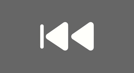 Minimalistic reverse play icon, conveying rewind, backing, reversion and navigation functionality