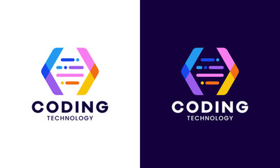 Code data logo design. Abstract coding symbol Vector design with  data modern graphic icon
