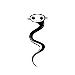 Fototapeta premium Caecilian. Caecilian simple black and white line art vector logo
