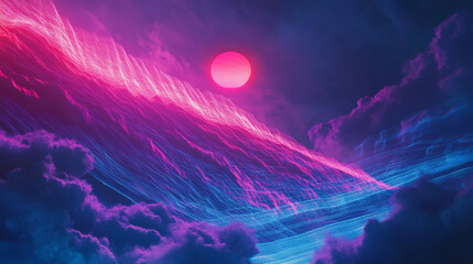 Vibrant Neon Waveform