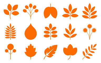 set of autumn leaves