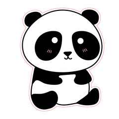 A cute baby panda bear cartoon illustration is a fun vector character with a happy smile