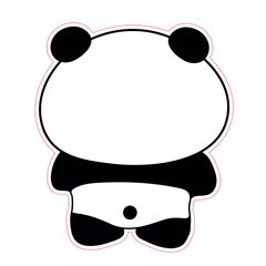 A cute baby panda bear cartoon illustration is a fun vector character with a happy smile