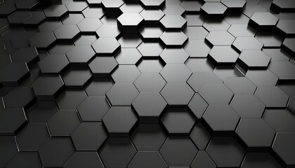 Abstract geometric pattern of overlapping dark gray hexagons