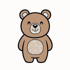 Adorable Smiling Cartoon Teddy Bear Illustration