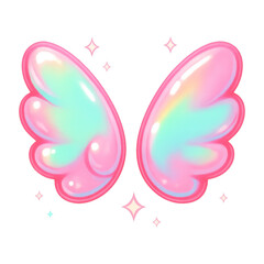 PNG Colorful glossy fairy wings illustration.