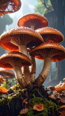 Close-up of vibrant mushrooms