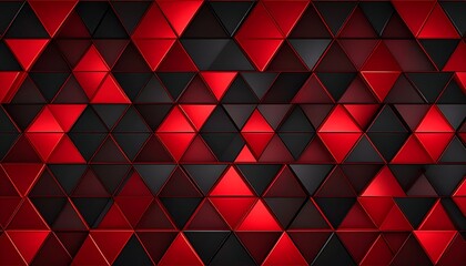 Abstract geometric pattern of red and black triangles (1)