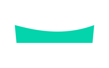 Teal curved rectangular banner shape design for labels, titles, posters, and digital highlights on transparent background