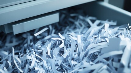 Paper shredder in action, destroying documents for security.