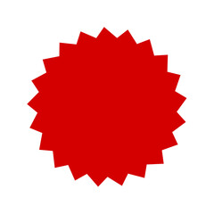 Red starburst badge shape design, labels, stickers, sale tags, and promotion