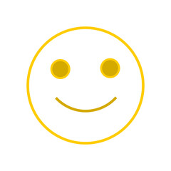 Yellow smiley face icon design for stickers, emojis, posters, and fun decorative elements on transparent background