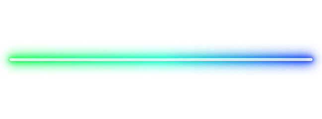 Glowing neon gradient line divider on transparent background for overlays and modern digital designs