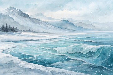 Obraz premium Mountain landscape with ice