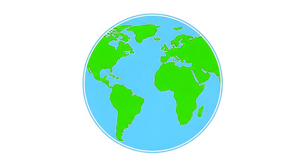 Obraz premium Flat Style World Globe Icon, Global Earth Continent Illustration