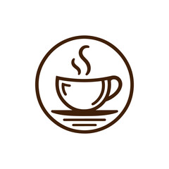 Minimalist Hot Coffee Cup Icon logo. tea cup vector, Black and White Silhouette, Simple Vector Illustration for Café, Restaurant, Beverage Menu, Transparent Background, Modern Drink Logo